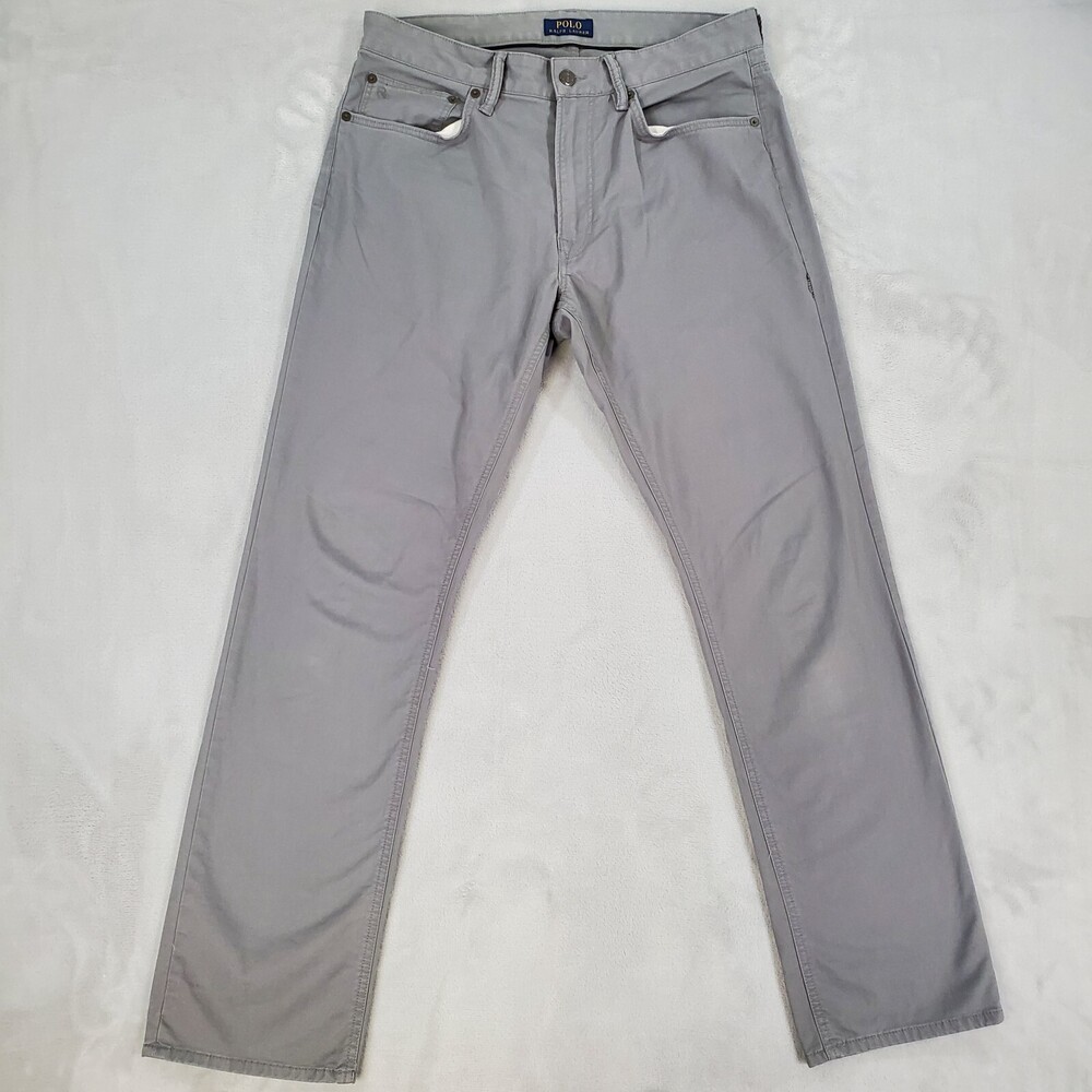 Polo Ralph Lauren Chino Pants Mens 32x30 Slim Straight Gray Stretch Trouser